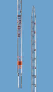 Graduētās pipetes, daļējas izliešanas, AR-glas®, AS klase, zila graduācija, 1. tips