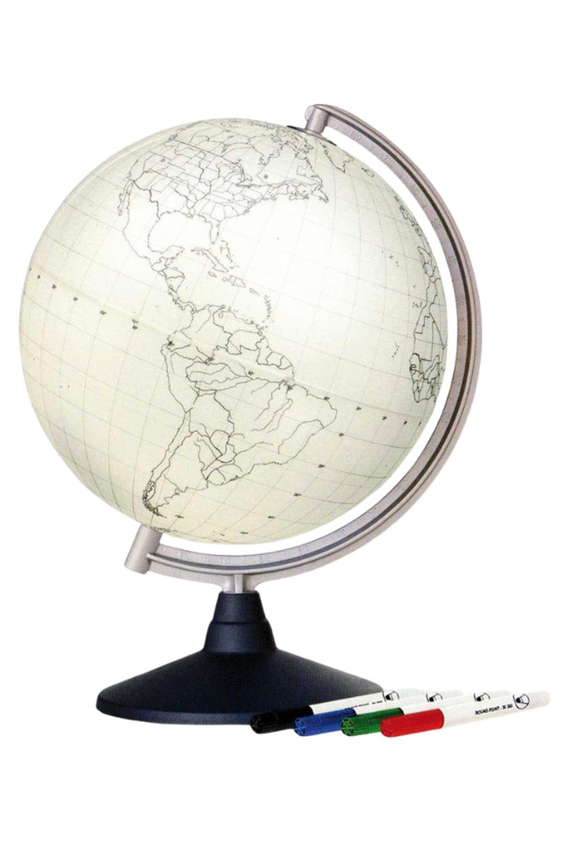 Balts zīmēšanas globuss, Ø30 cm