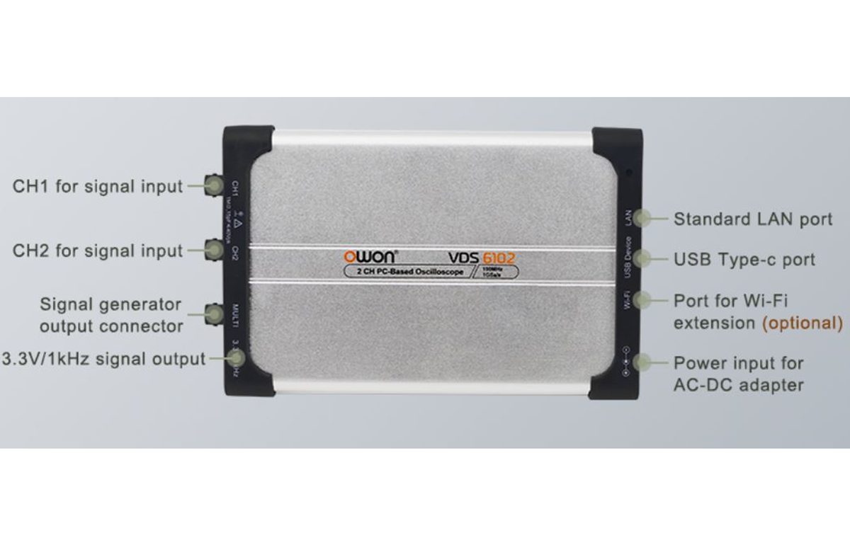 Datora osciloskops, 100 MHz, 2 kanālu
