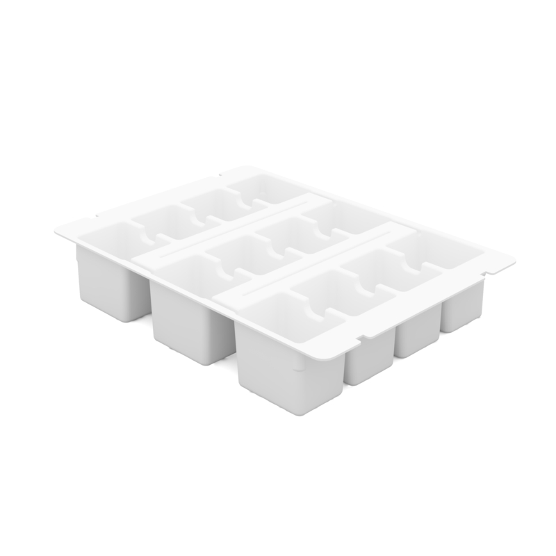 Standard seklā balta veidota starplika 12 vaska krītiņam (80mm) nodalījumi