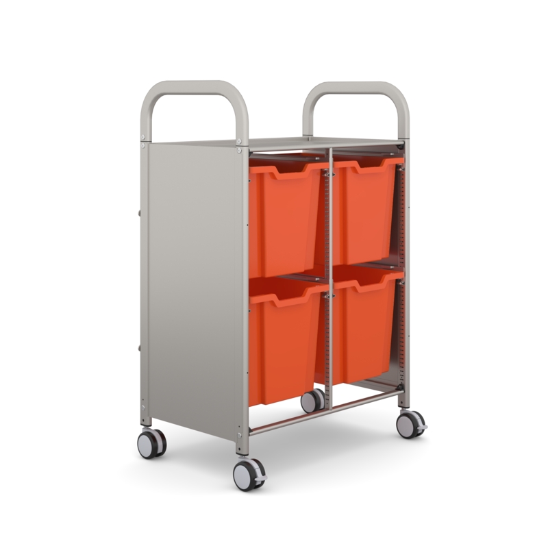 Callero Plus divvietīga sudraba ratiņi 4 Jumbo paplātes