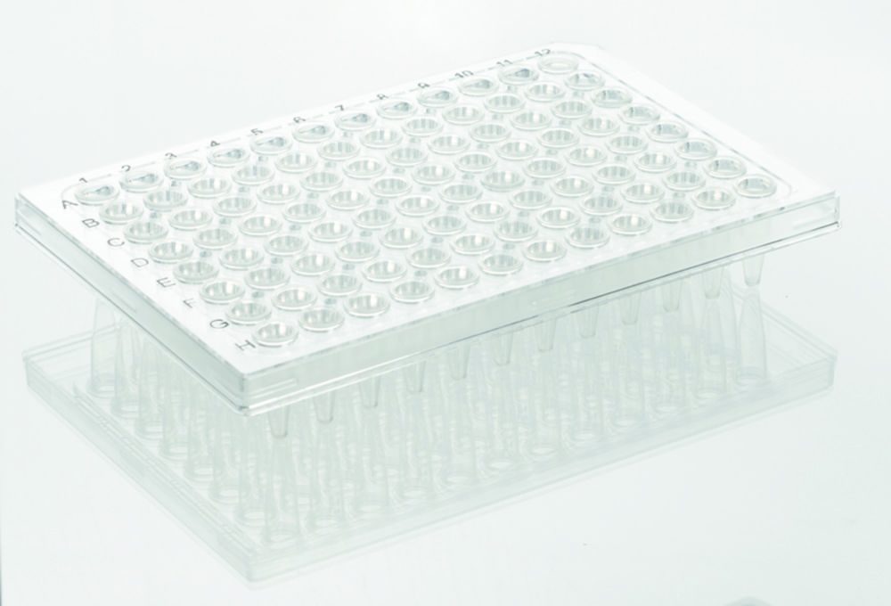 PCR plates, 96 iedobes, ar stingru rāmi