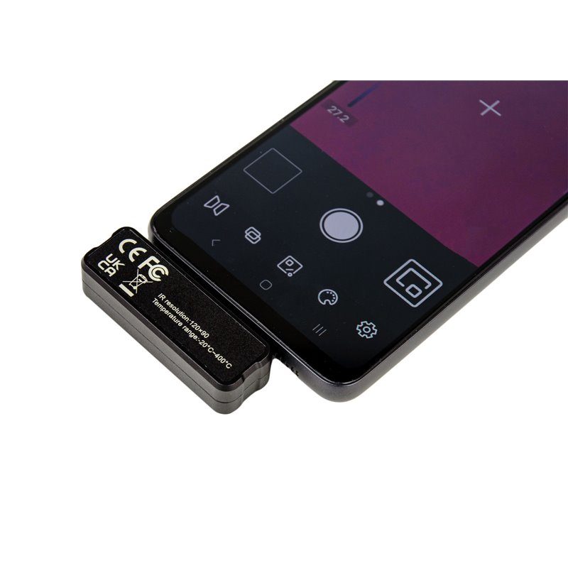 Termokamera Android ierīcēm, 120 × 90 pikseļi, -20 līdz +400 °C