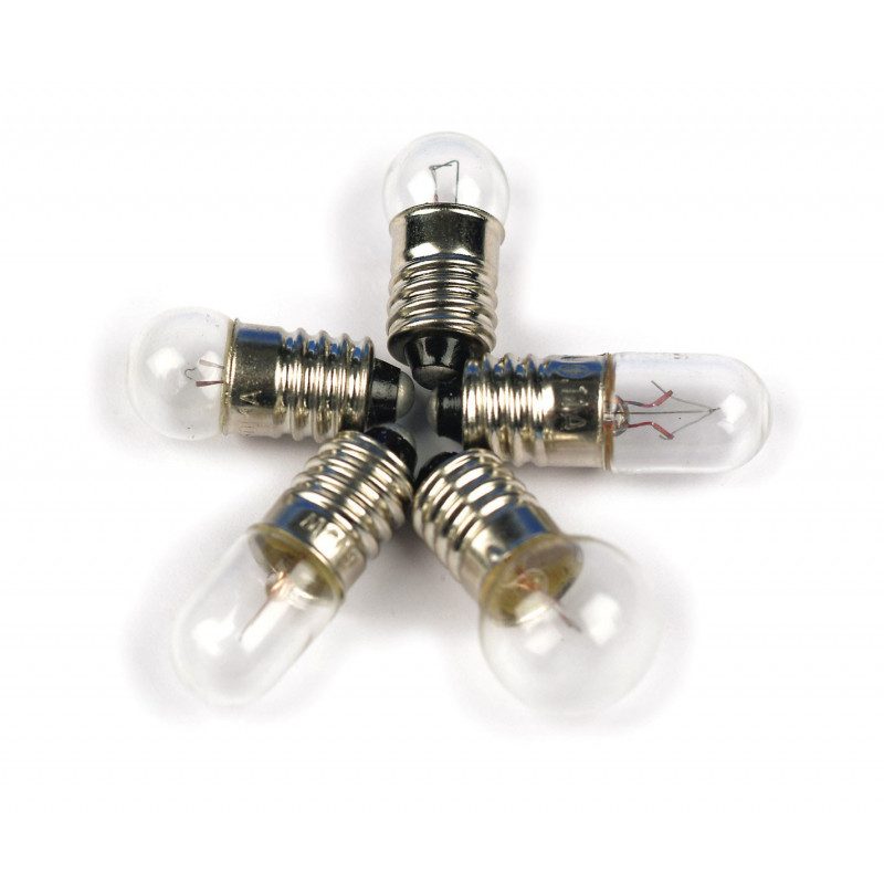 Spuldze, 6 V / 0,5 A, E10, komplekts ar 5