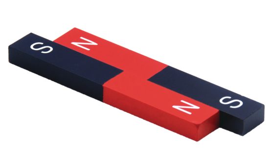 Krāsoti stieņa magnēti, pāris