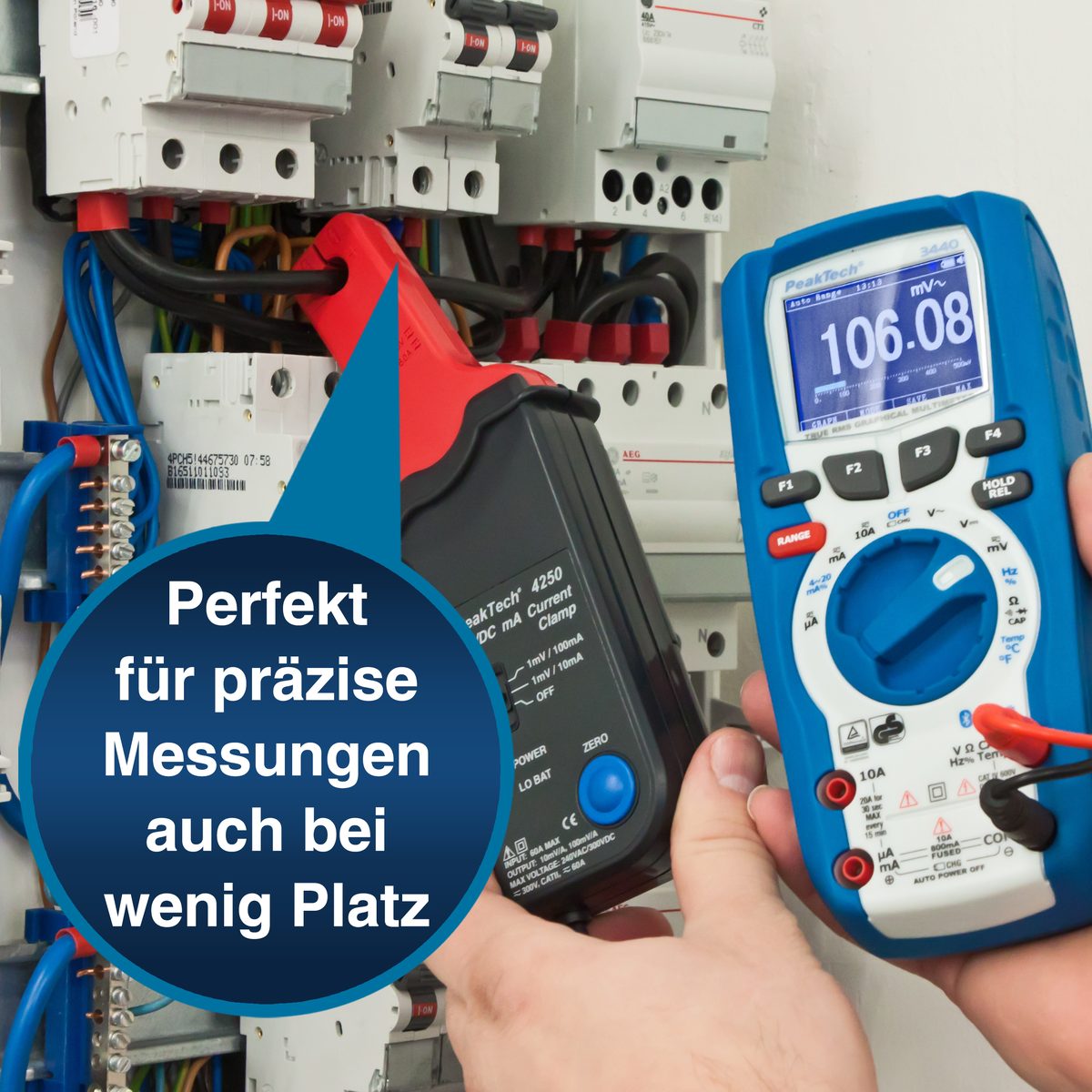 Strāvas knaibļu adapteris, maiņstrāva un līdzstrāva līdz 60 A, 4 mm spraudņi, P 4250