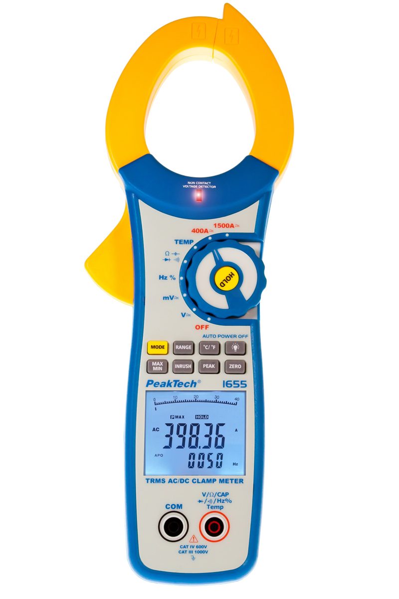 True RMS clamp meter, 40,000 counts, 1500 A AC/DC, P 1655