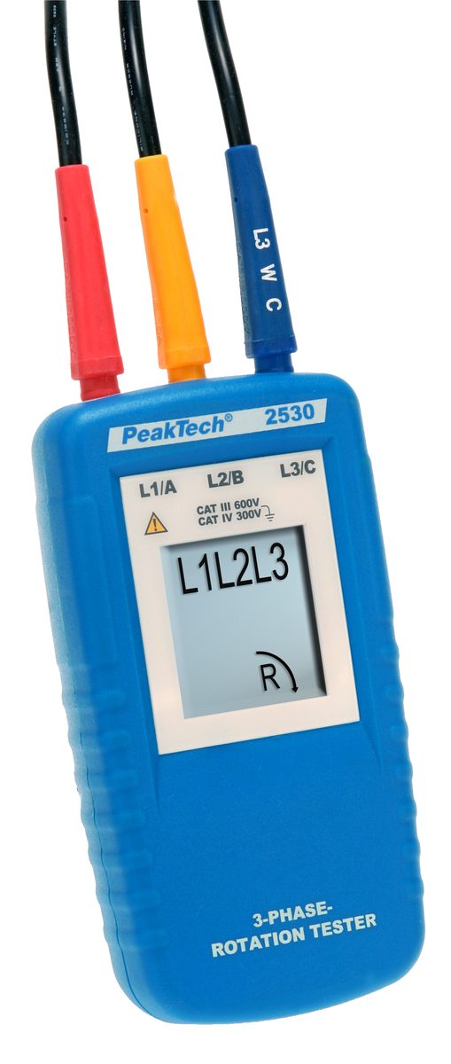 3-phase rotation indicator with LCD display, P 2530