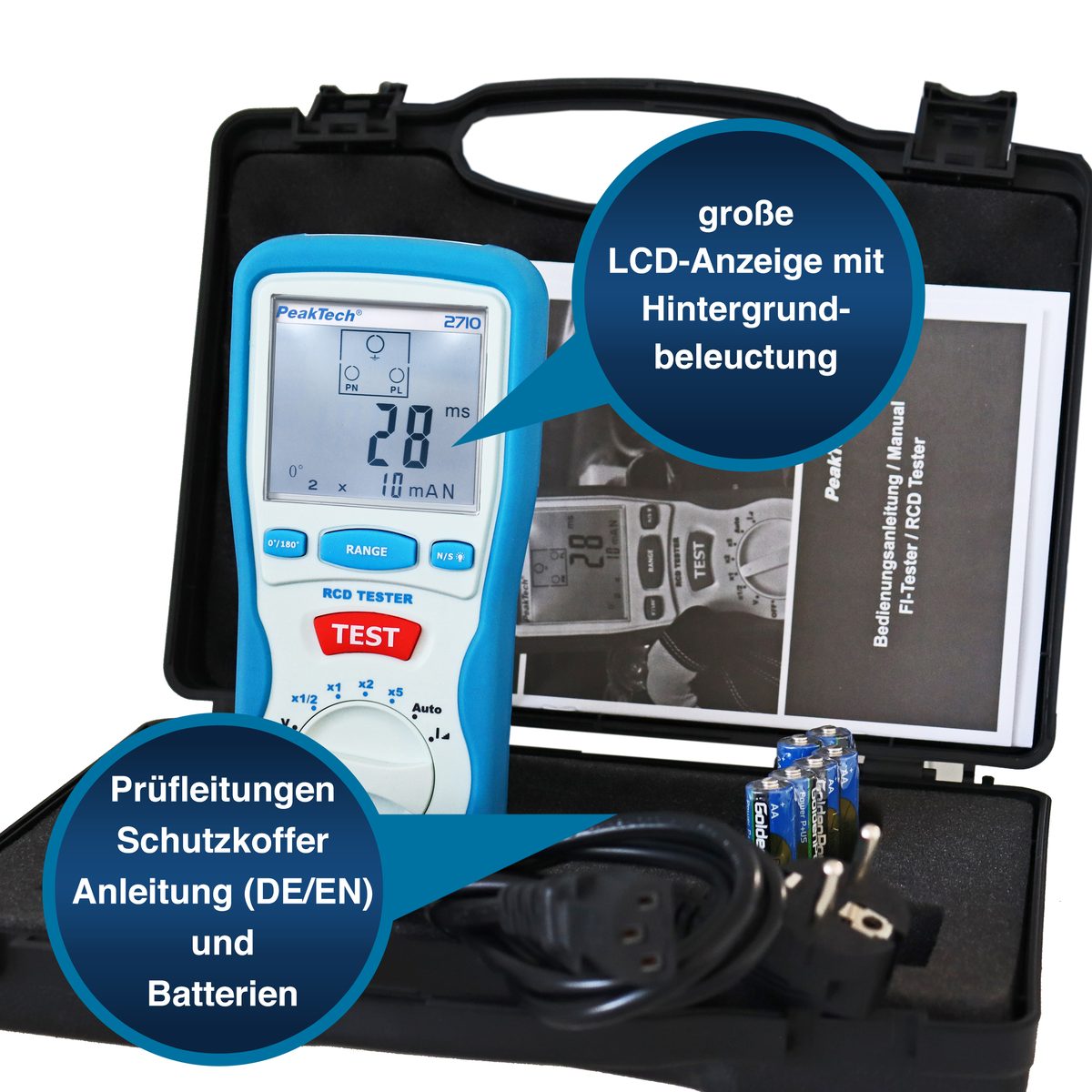 Digital RCD tester, P 2710