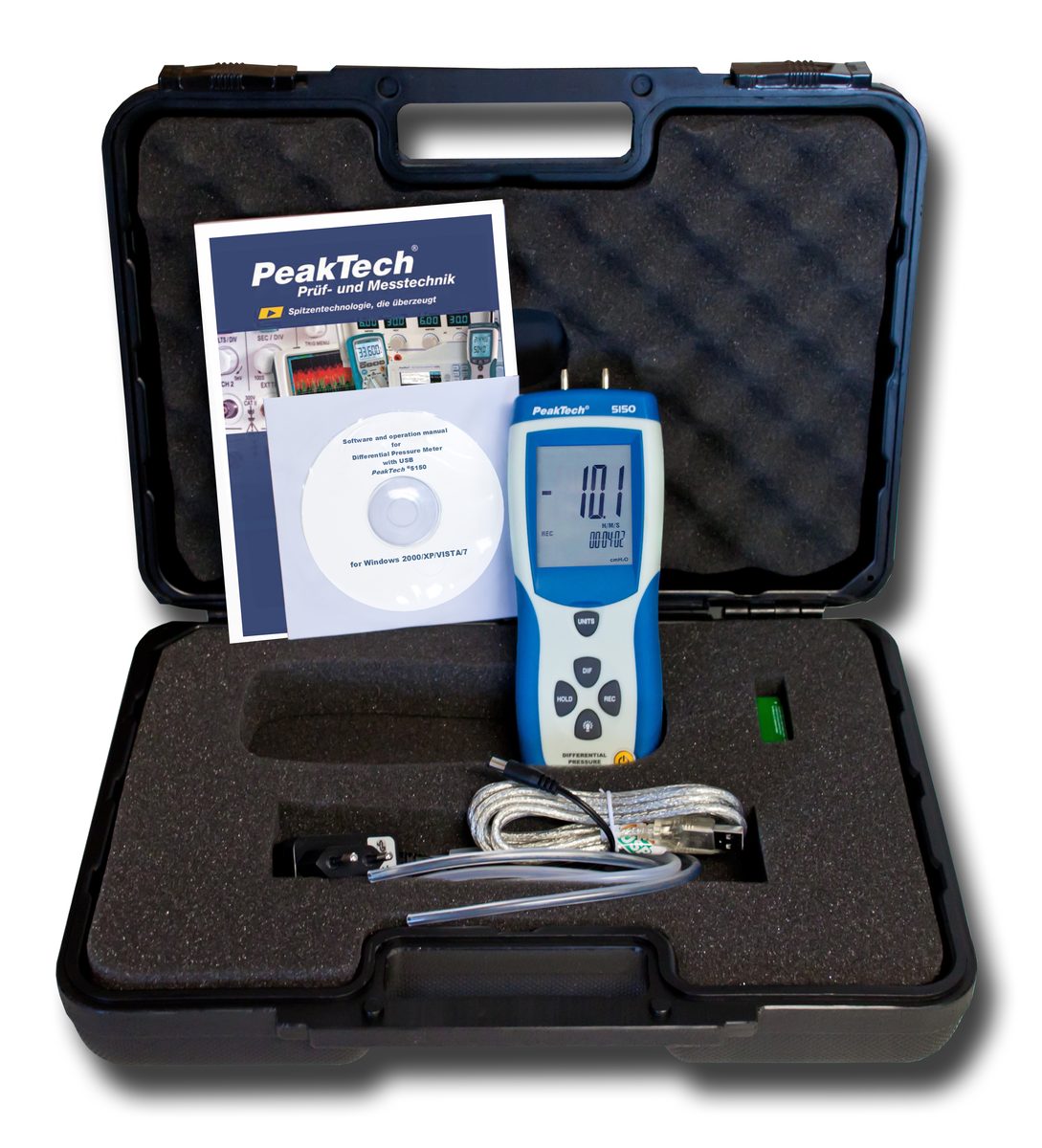 Differential pressure meter with USB, P 5150