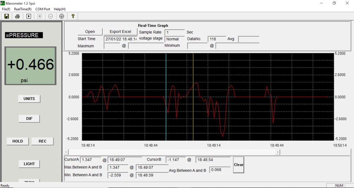 Differential pressure meter with USB, P 5150