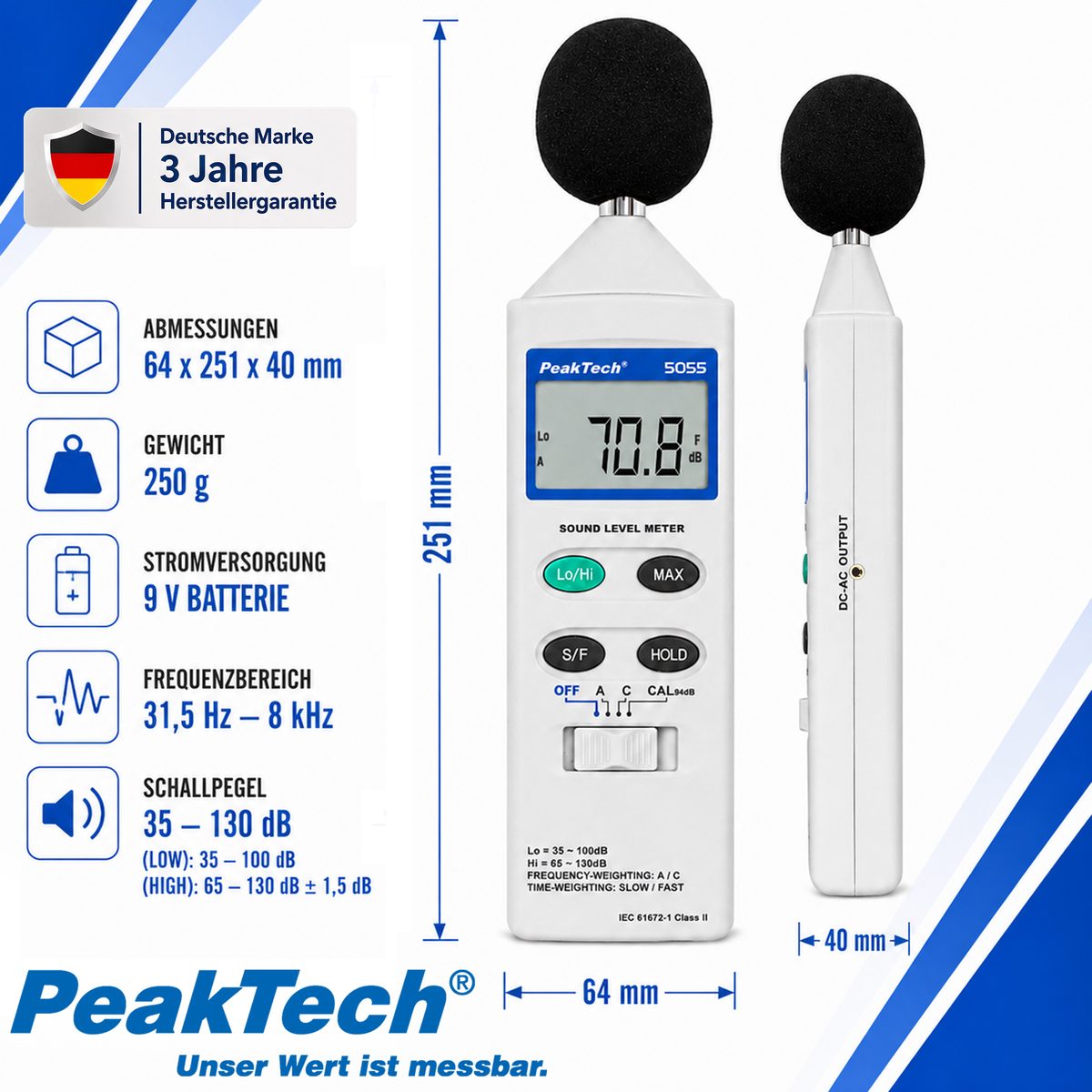 Digital Sound Level Meter, 3 1/2-digit, P 5055