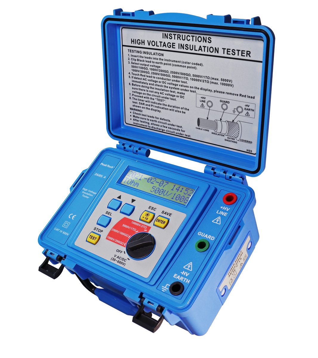 Insulation measuring device 1000 V... 10 kV/2TΩ, P 2685 A
