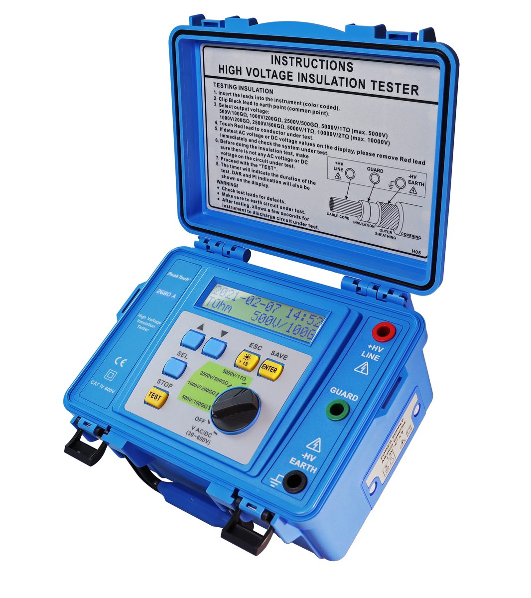Измеритель изоляции, 500 V…5 kV/1 TΩ, P 2680 A