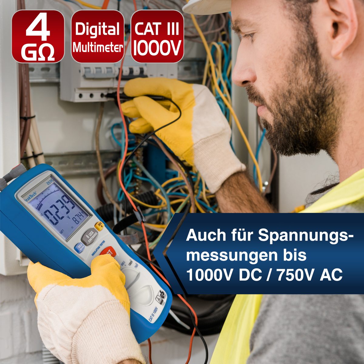 Insulation tester 125/250/500/1000 V /4000 MΩ, P 2695