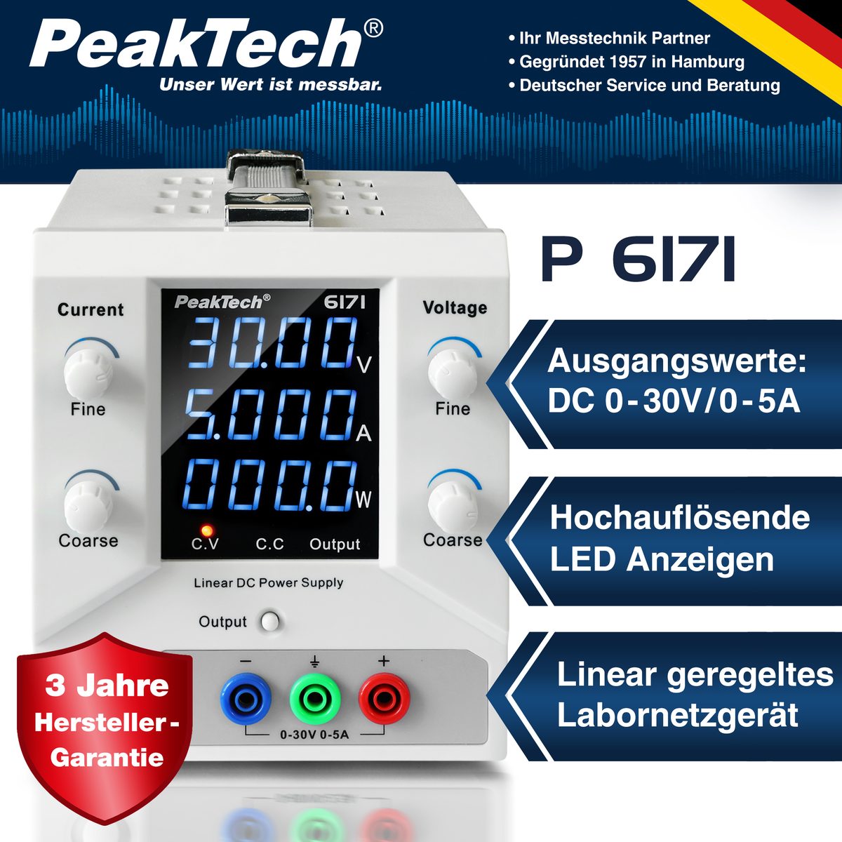 Laboratory power supply 0-30 V / 0-5 A DC, P 6171