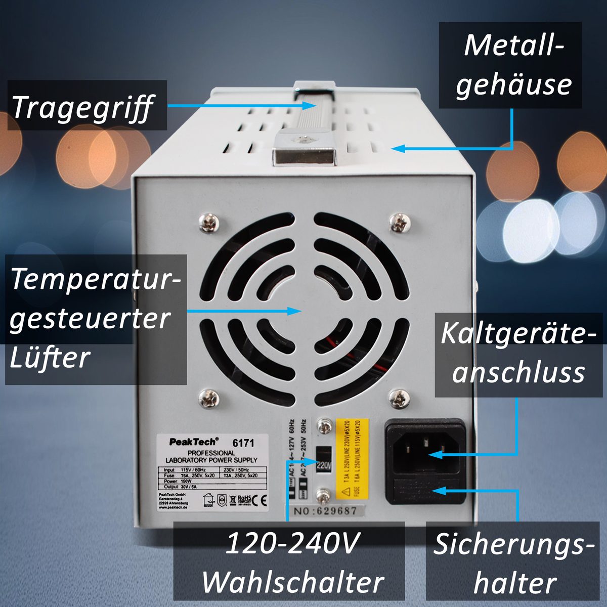 Laboratory power supply 0-30 V / 0-5 A DC, P 6171
