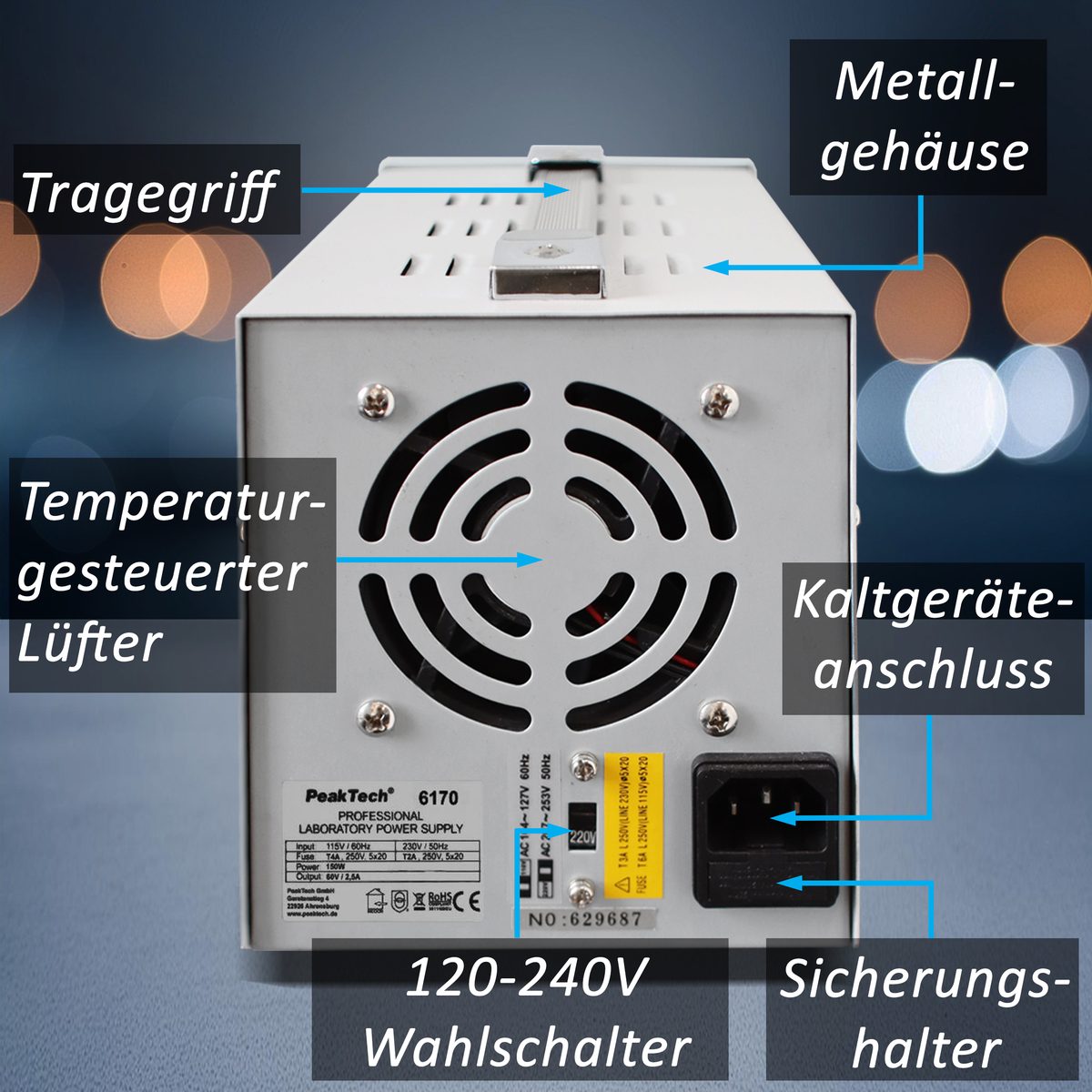 Laboratory power supply 0-60 V / 0-2,5 A DC, P 6170