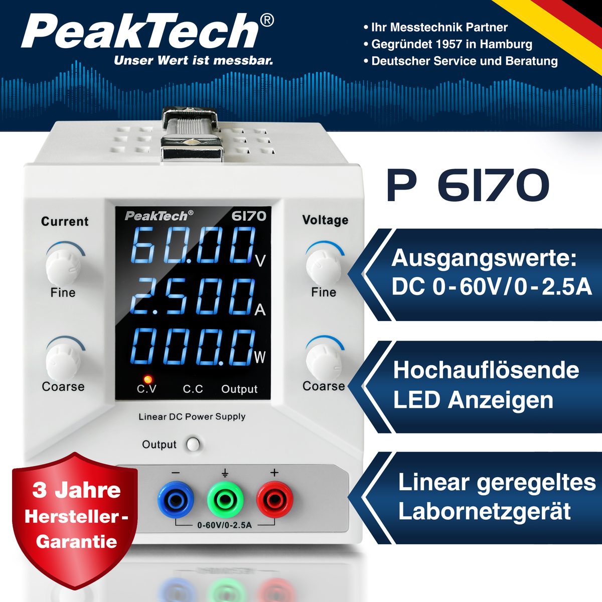 Laboratory power supply 0-60 V / 0-2,5 A DC, P 6170