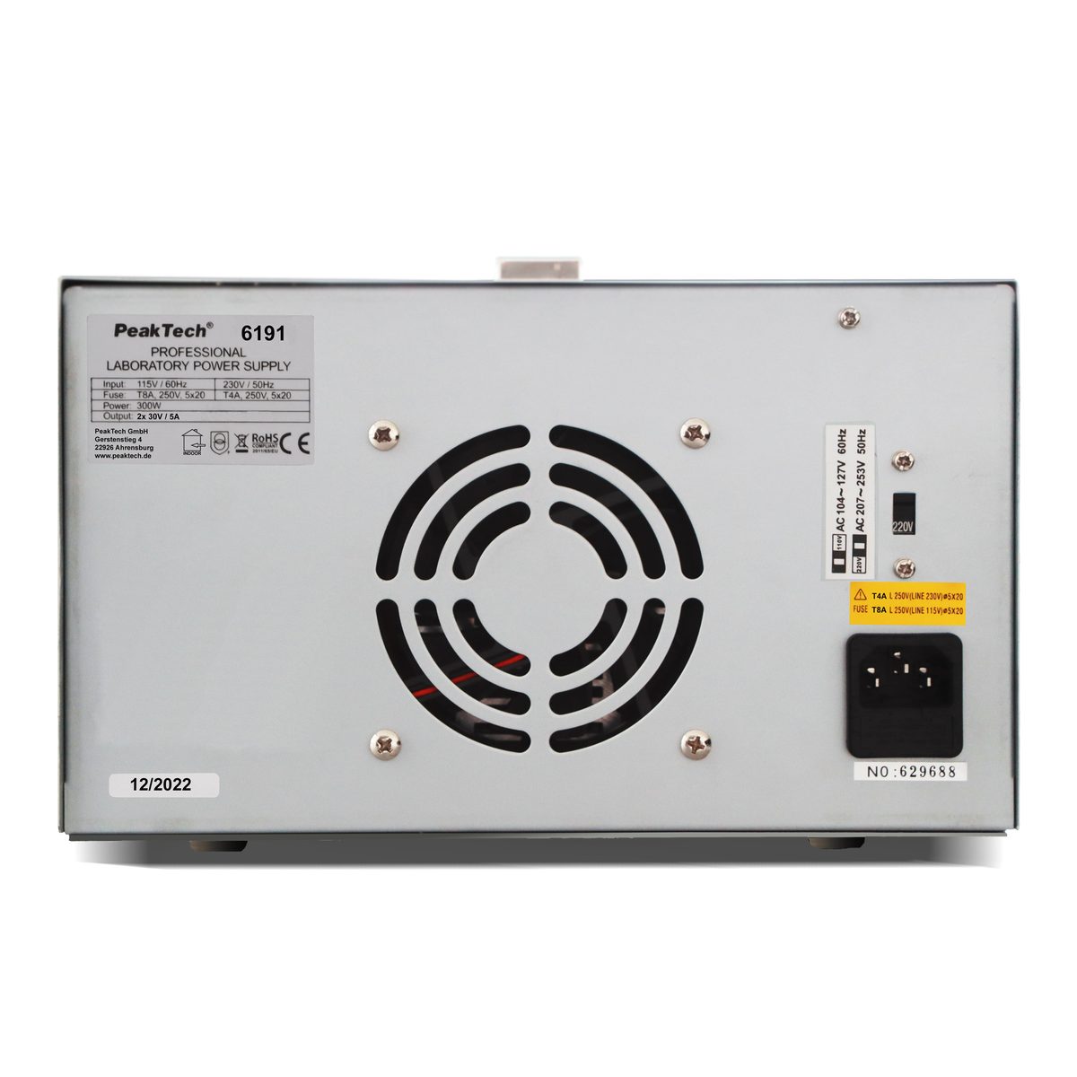 Laboratorijas barošanas avots 2 × 0-30 V / 0-5 A DC, P 6191