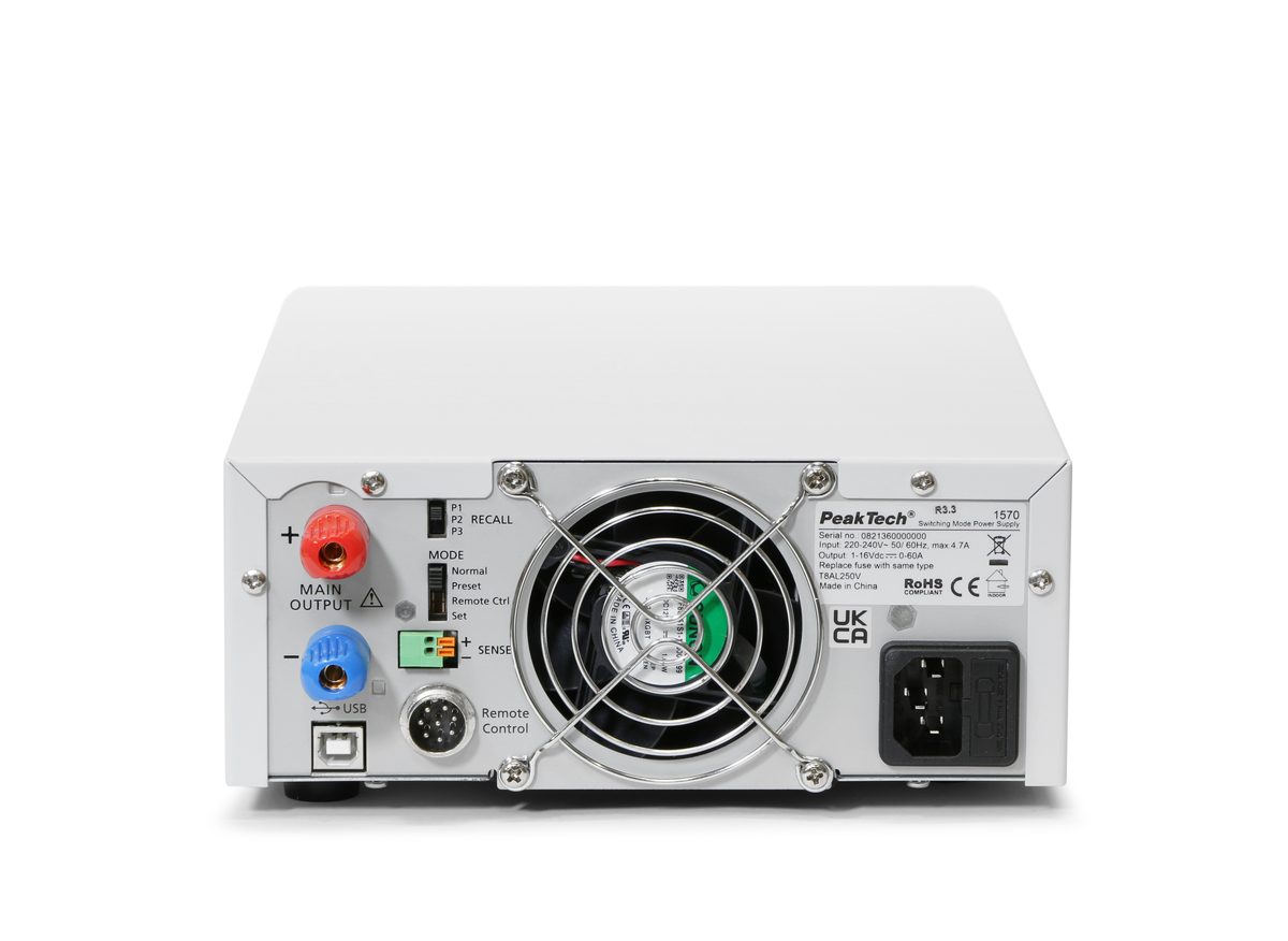 Laboratory power supply DC 1 - 16V / 0 - 60A & USB, P 1570