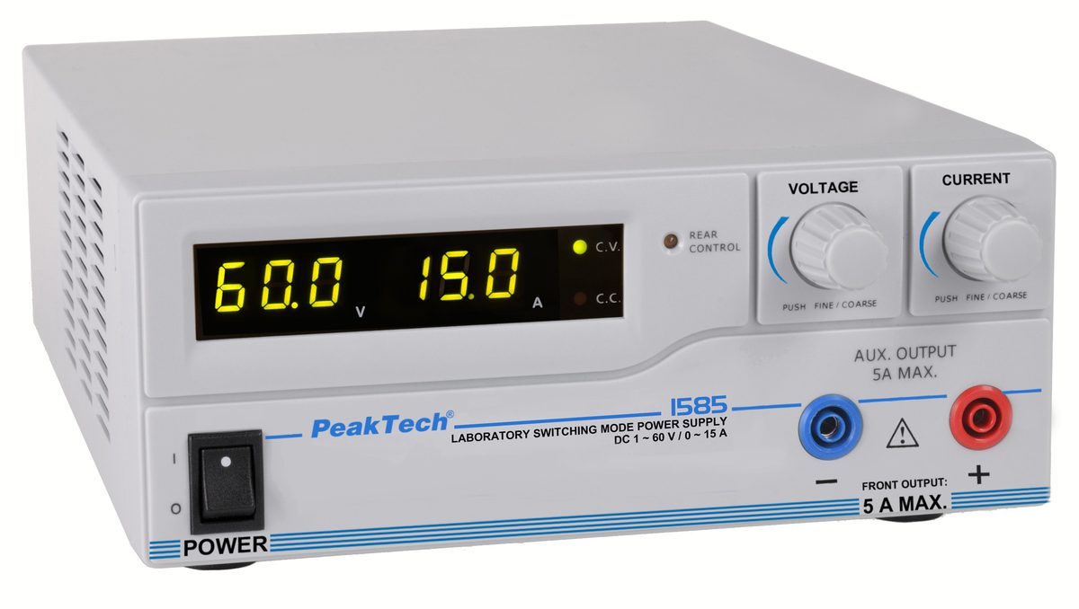 Laboratory power supply DC 1 - 60V / 0 - 15A & USB, P 1585