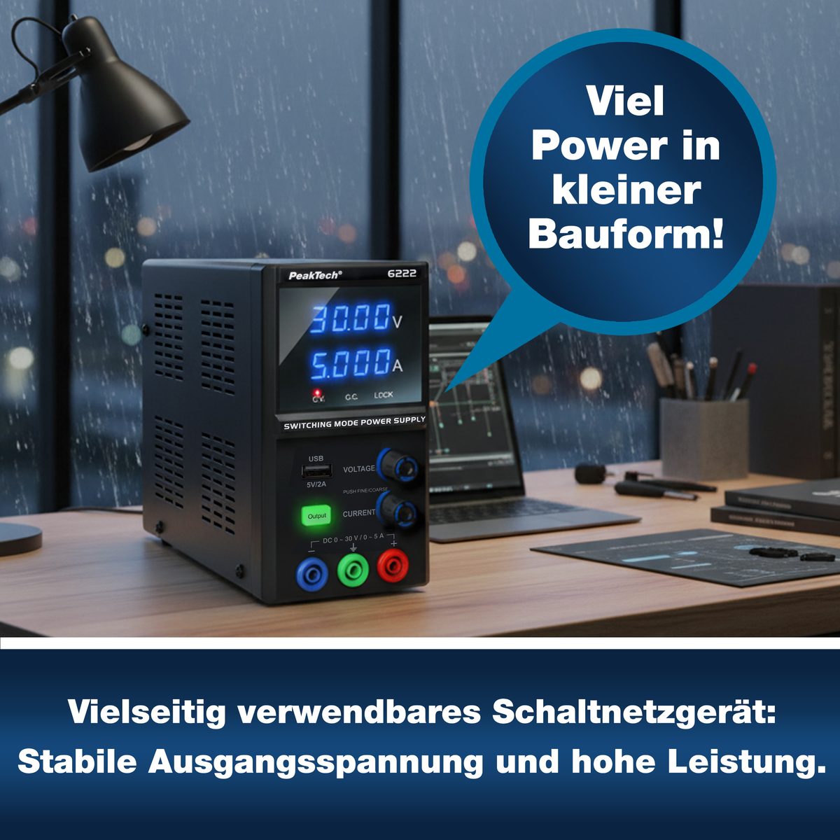 Switching Mode Power Supply 0 - 30 V / 0 - 5 A DC, P 6222