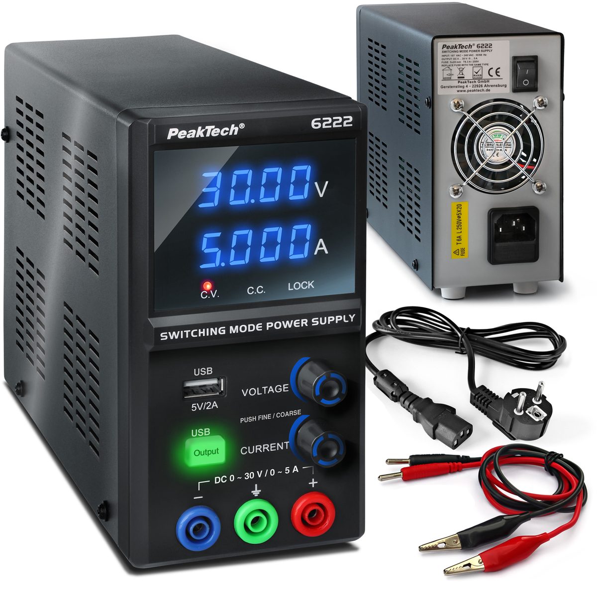 Switching Mode Power Supply 0 - 30 V / 0 - 5 A DC, P 6222