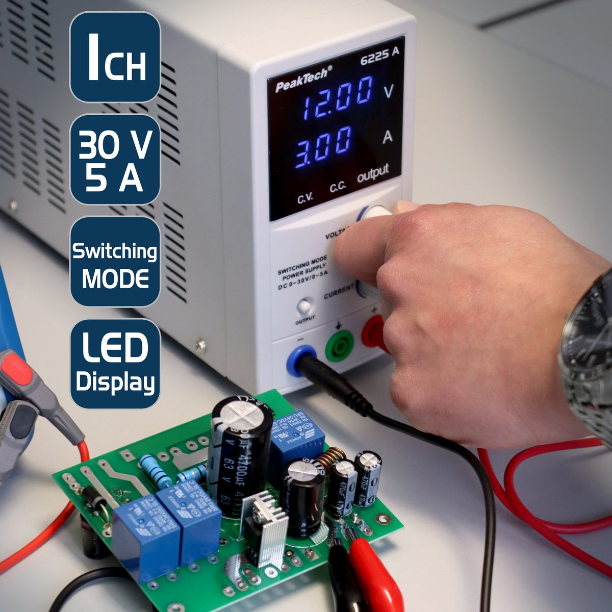 Switching Mode Power Supply 0 - 30 V/0 - 5 A DC, P 6225 A