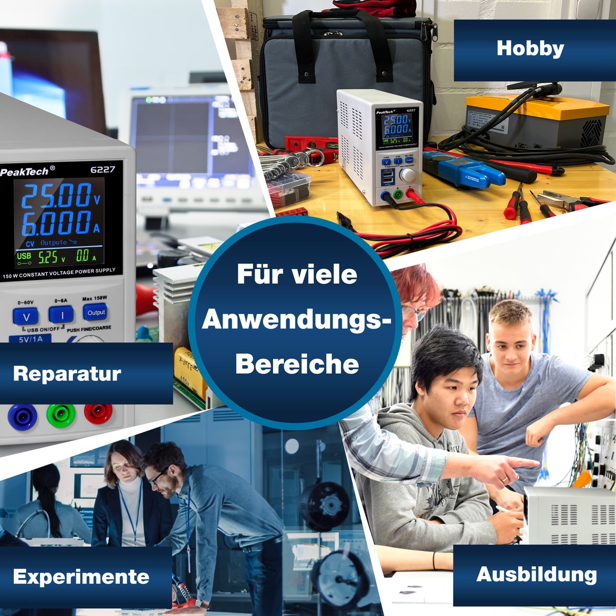 Impulsu barošanas avots 0 - 60 V / 0 - 6 A DC, P 6227