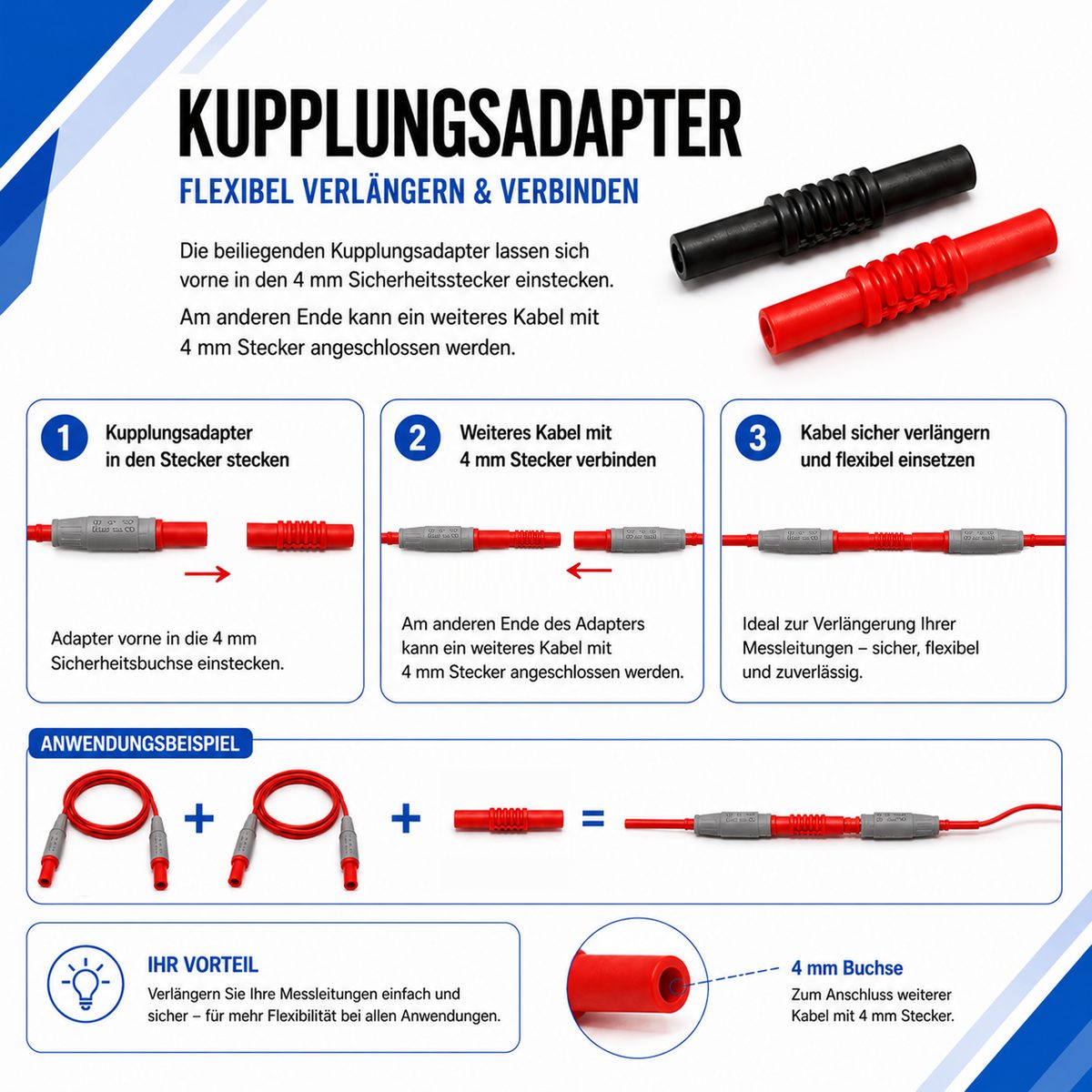 Test Leads for Digital Multimeter with extension, P 7005