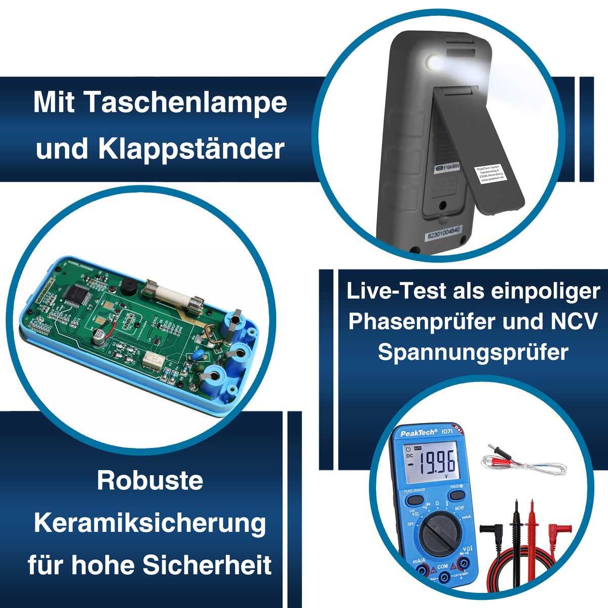 Multimeter, 600 V AC/DC, NCV and LIVE test, P 1071