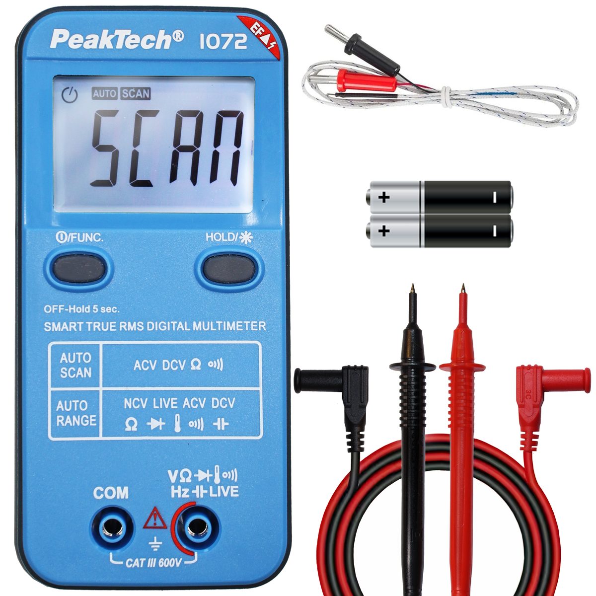 Smart multimeter, 600 V AC/DC, NCV and LIVE test, P 1072