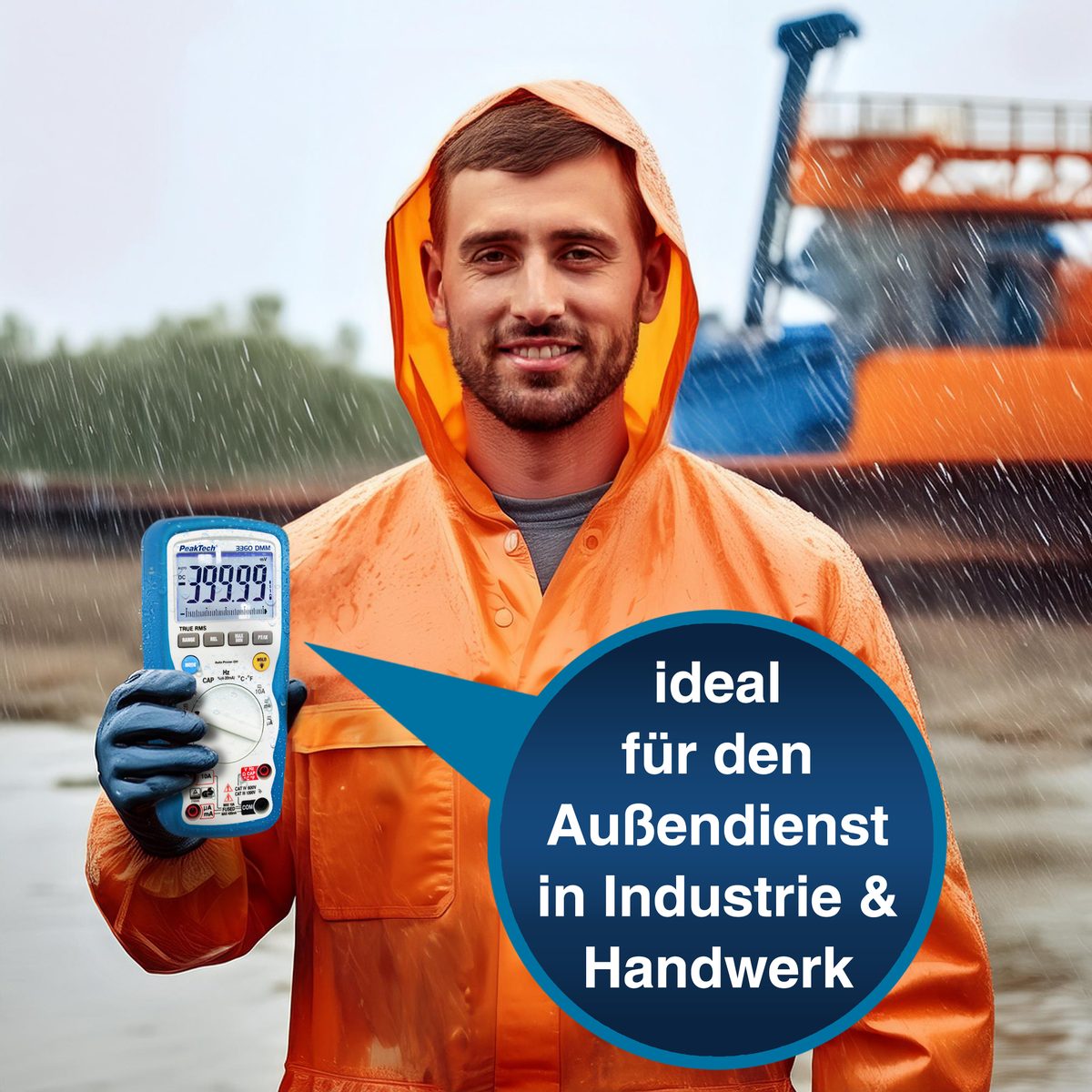 Digitāls multimetrs, 40000 vienību indikācija, IP67, True RMS, P 3360
