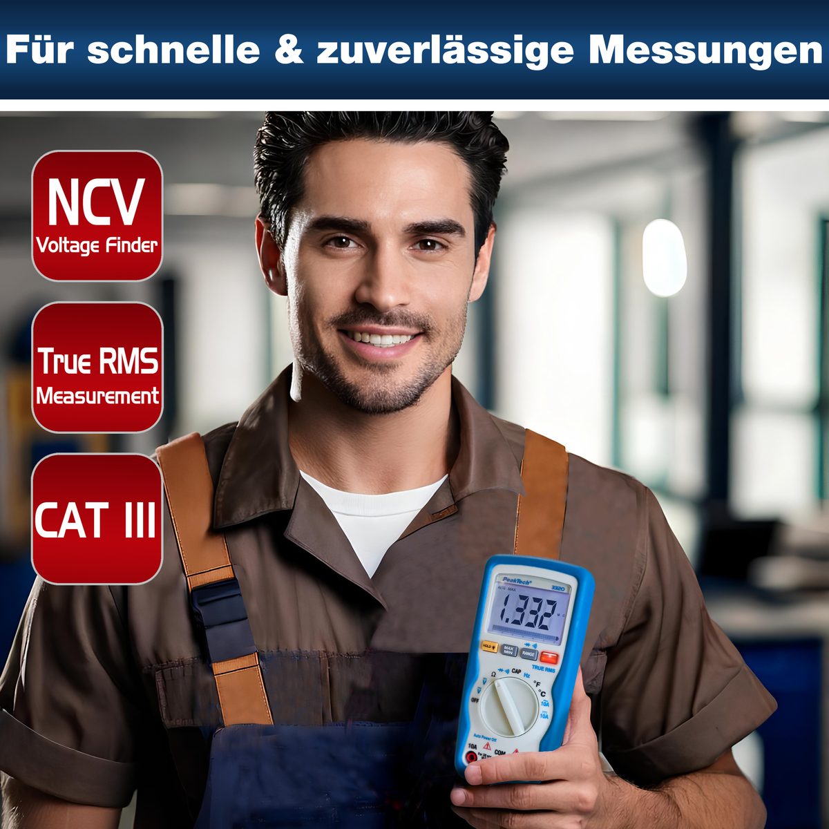 Digitāls multimetrs, 6000 vienību indikācija, True RMS, P 3320