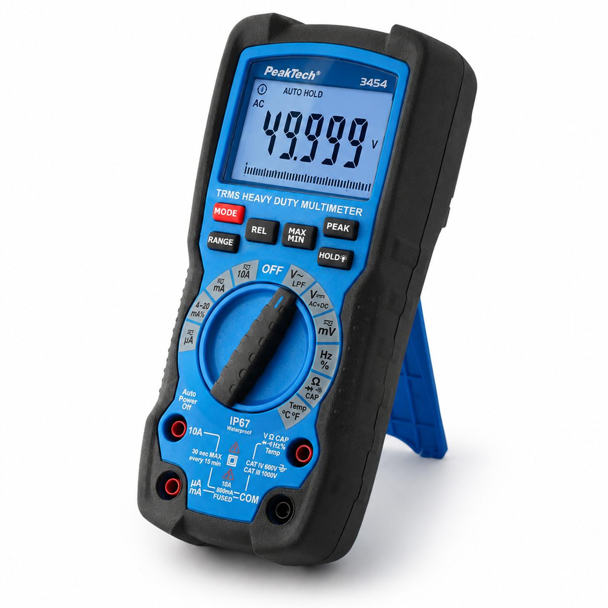 Izturīgs multimetrs, 50 000 vienību indikācija, LCD, 1000 V AC/DC, True RMS, IP67, P 3454