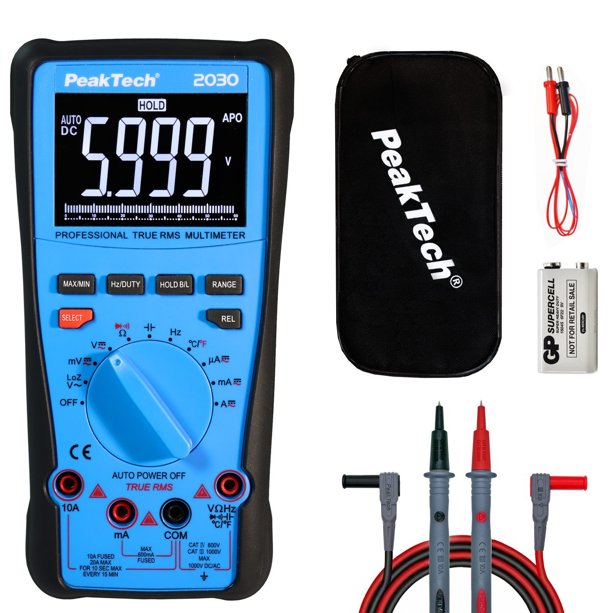 True RMS digitāls multimetrs, 1000 V, 6000 vienību indikācija, P 2030