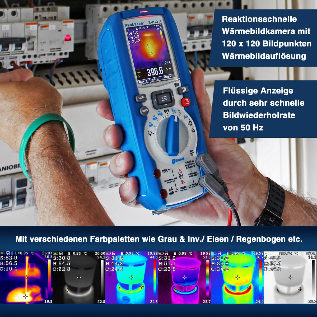 True RMS multimeter and thermal imaging camera, P 3450 A
