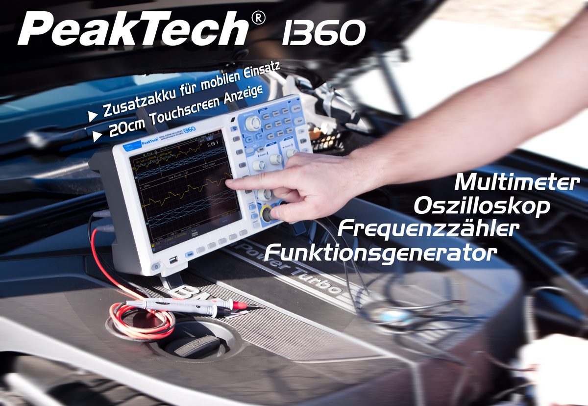 Touchscreen oscilloscope, 100 MHz, 2 channels, 1 GS/s, P 1360