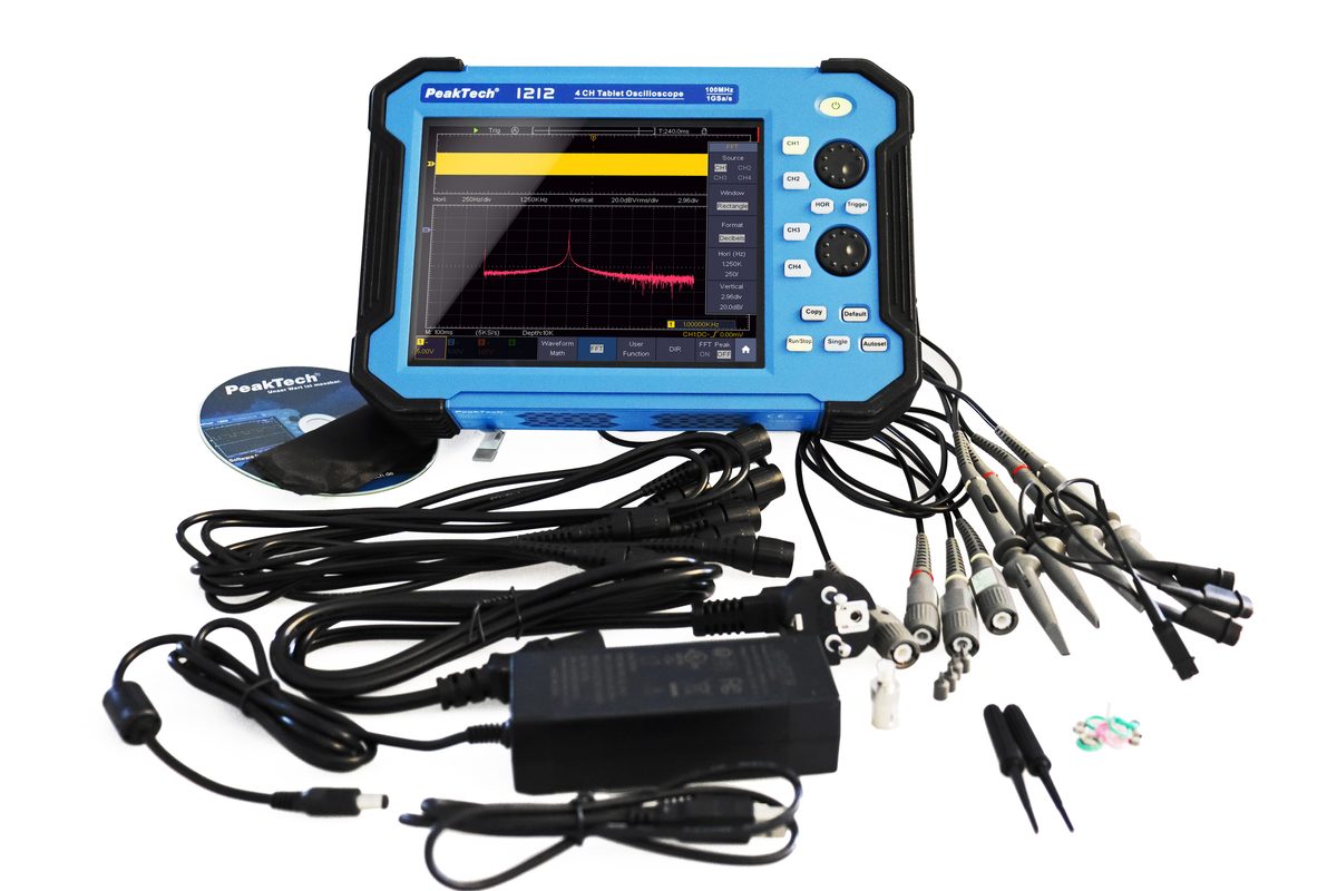 Tablet oscilloscope, 100 MHz, 4 channels, 1 GS/s, P 1212