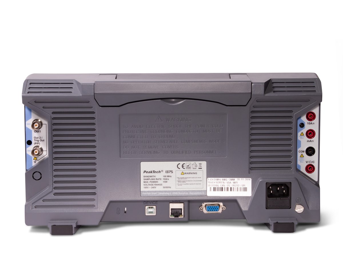 Touchscreen oscilloscope, 100 MHz, 4 channels, 1 GS/s, P 1375