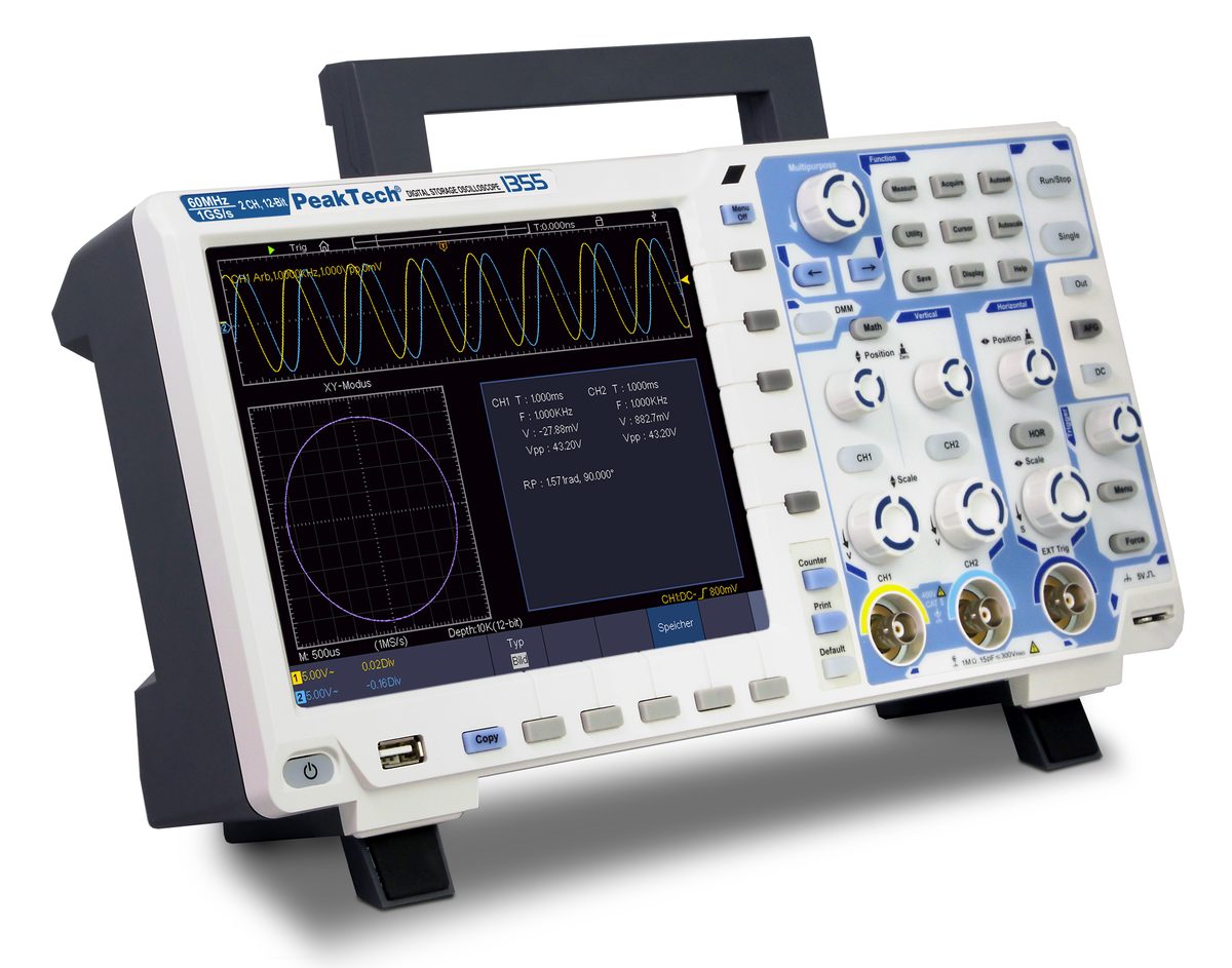 Touchscreen oscilloscope, 60 MHz, 2 channels, 1 GS/s, P 1355