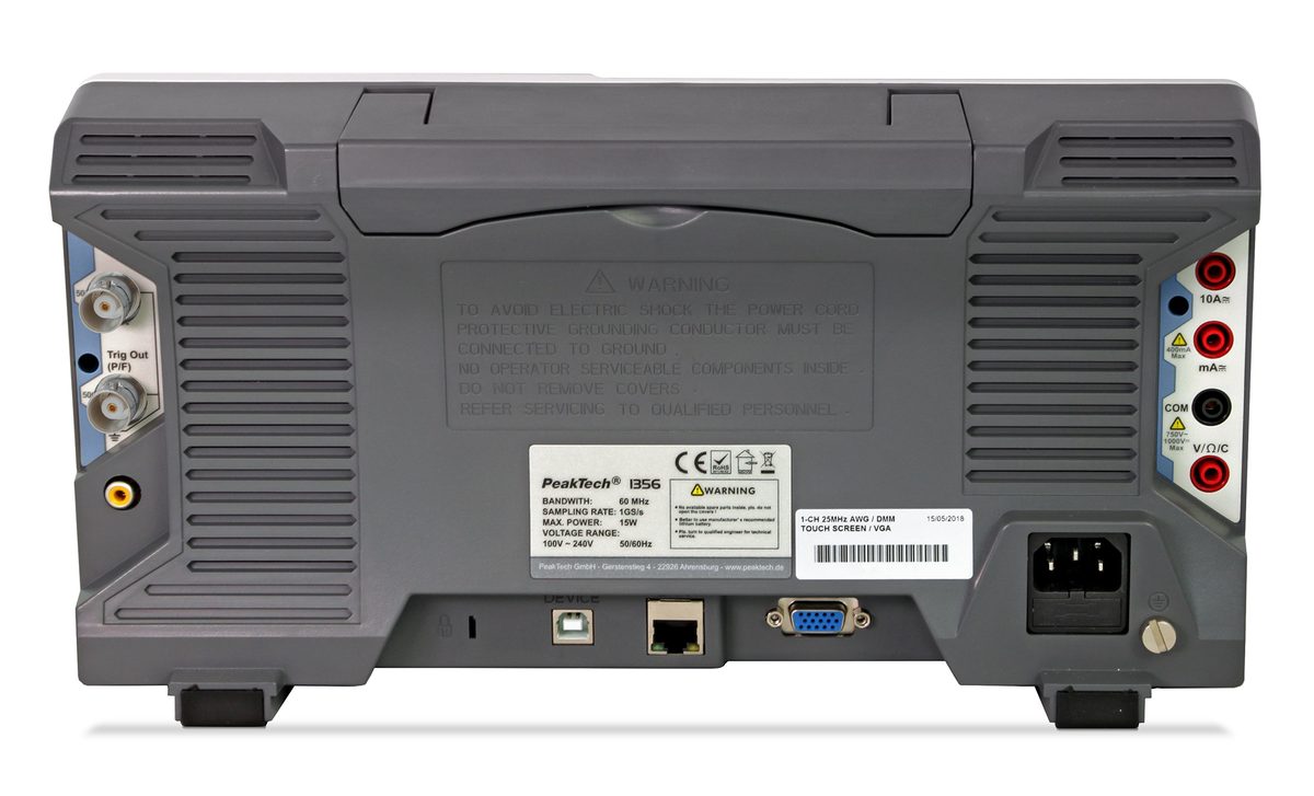 Touchscreen oscilloscope, 60 MHz, 2 channels, 1 GS/s, P 1356