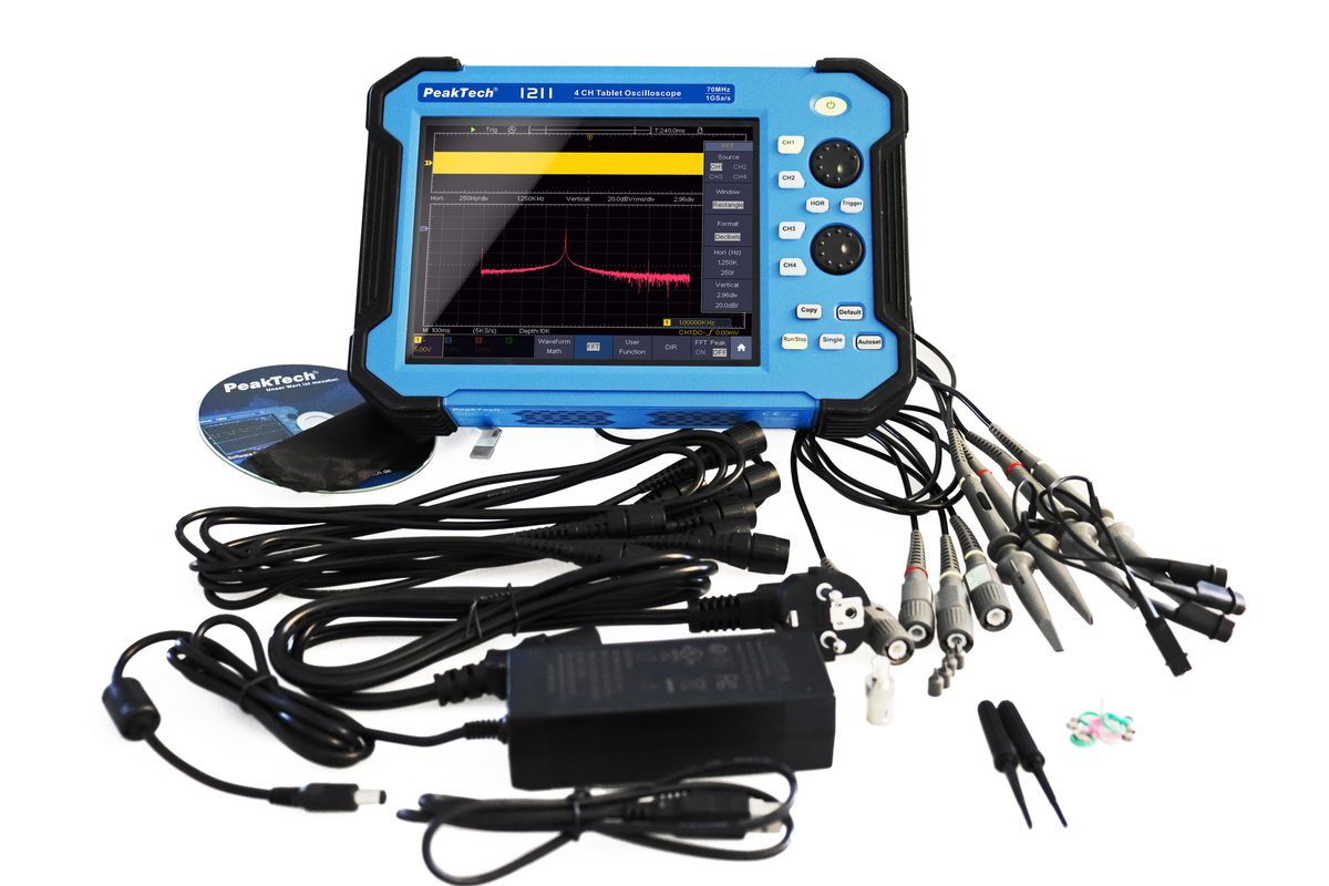 Tablet oscilloscope, 70 MHz, 4 channels, 1 GS/s, P 1211