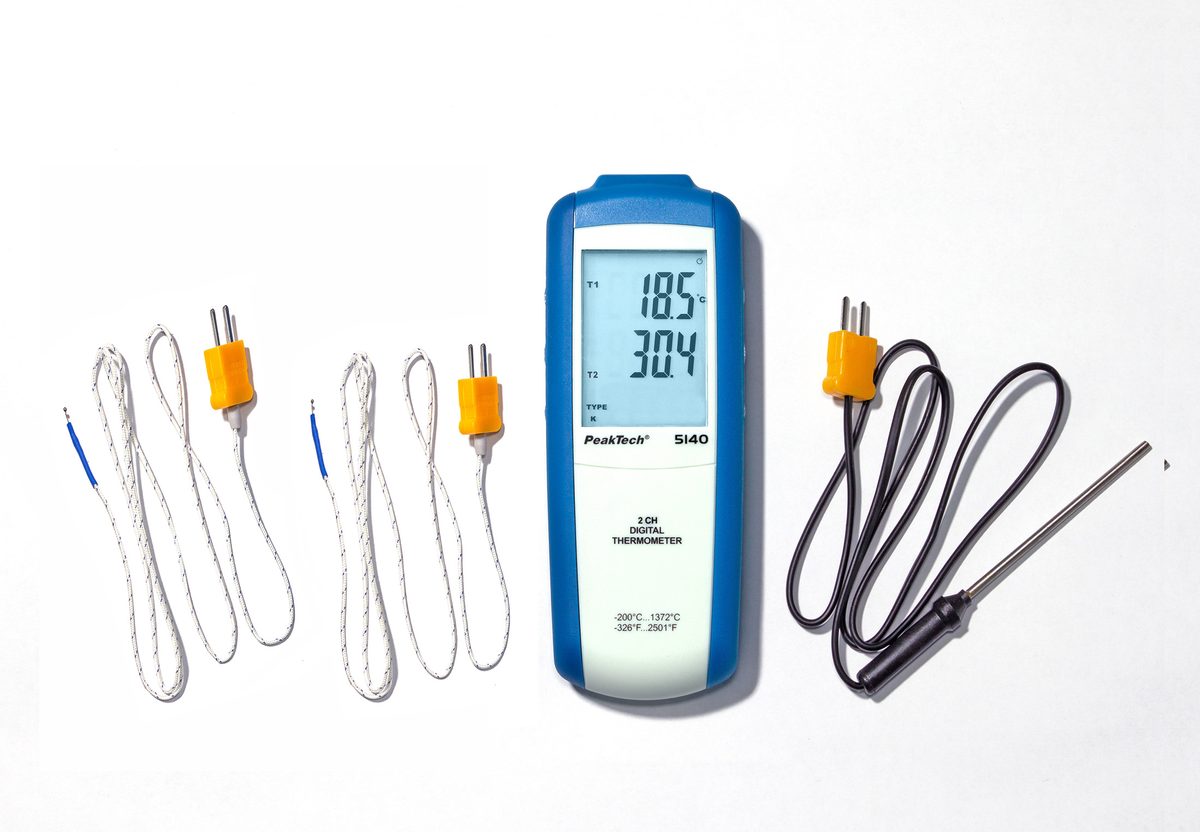 Digital thermometer, 2 channels, −200…+1372 °C, P 5140