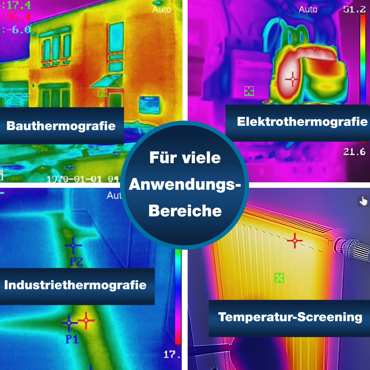 Thermal imaging camera, 120 × 90 pixels, −20…+550 °C, photo and video, P 5605 A