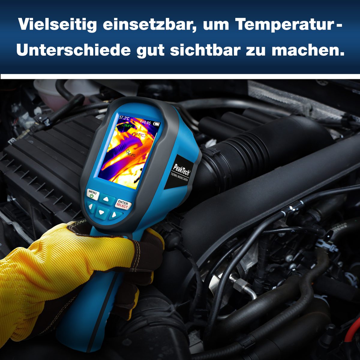 Thermal imaging camera, 120 × 90 pixels, −20…+550 °C, photo and video, P 5605 A