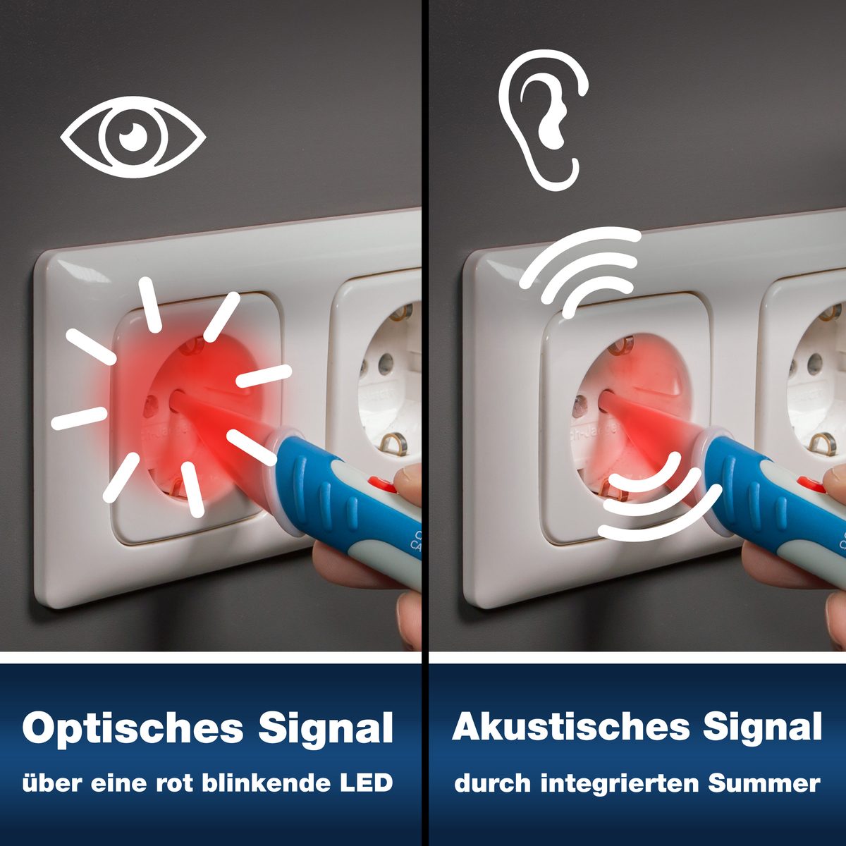 Bezkontakta maiņsprieguma detektors, 50–1000 V AC, P 1030