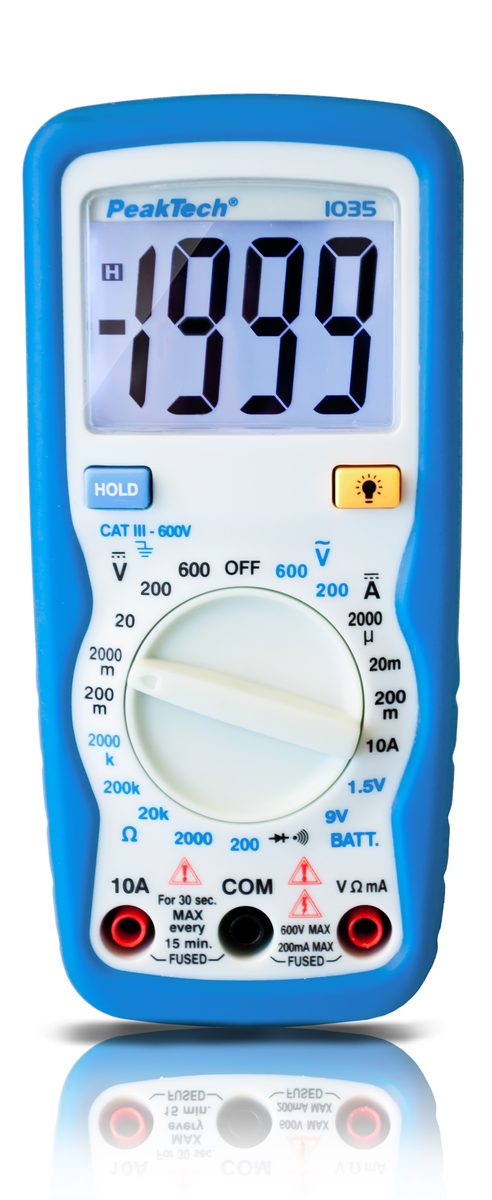 Digitāls multimetrs, 600 V AC/DC, 2000 vienību indikācija, P 1035