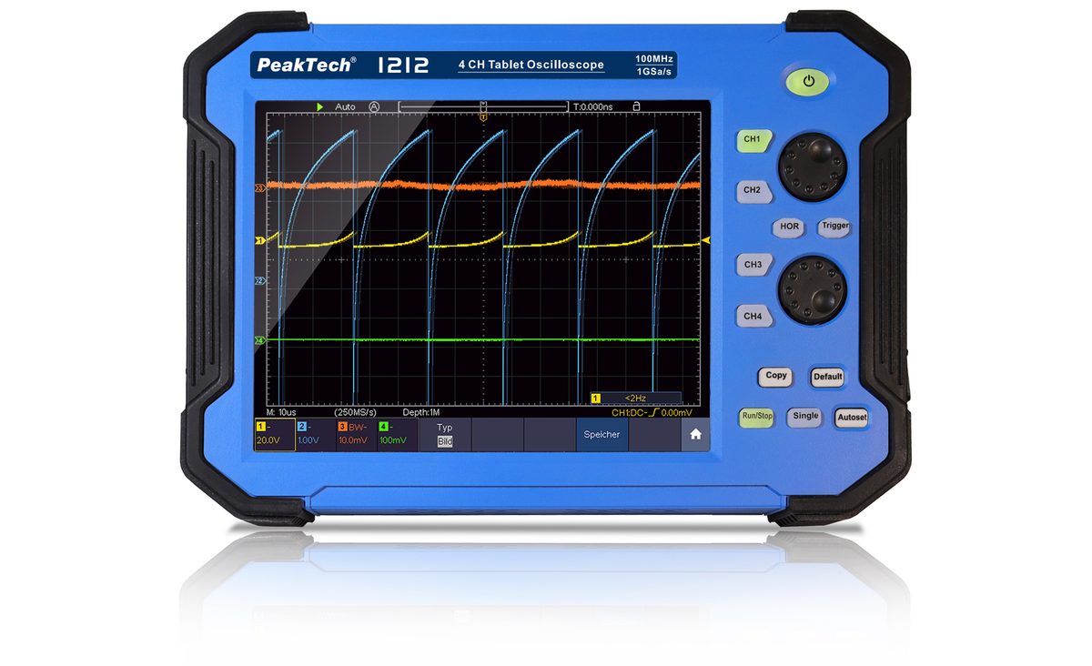 Planšetveida osciloskops, 100 MHz, 4 kanāli, 1 GS/s, P 1212